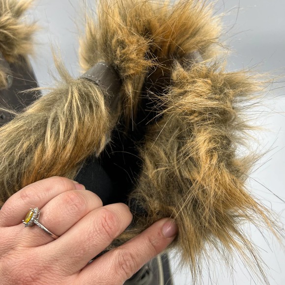 Esprit Edith Tall Winter Duck Boots Insulated Faux Fur Lace Up Women's Size 7 M - Picture 7 of 11